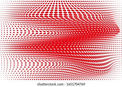 Arte óptico rojo sobre fondo blanco.