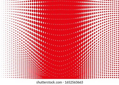 rote optische Kunst auf weißem Hintergrund.