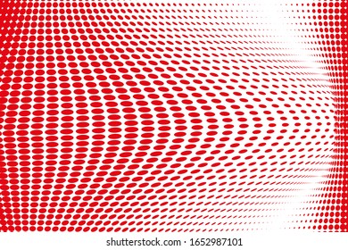 rote optische Kunst auf weißem Hintergrund.
