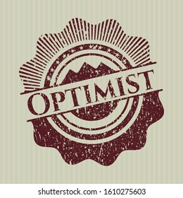 Red Optimist rubber seal with grunge texture