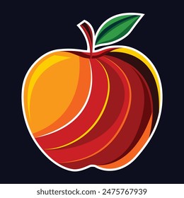 Aislado de manzana Abstractas naranja roja