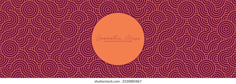 Red and Orange Abstract Asian Geometric Mandala Seamless Pattern Background