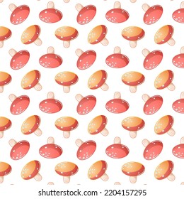 Red and orange amanita seamless pattern 2