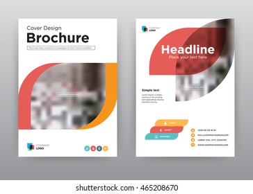 Red and orange annual report brochure flyer design template vector, Leaflet cover presentation abstract flat background, layout in A4 size