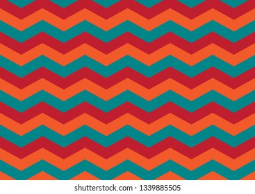 Red, Orange and Aqua Chevron Background