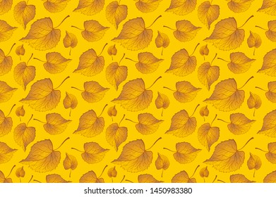 Red and Orange Autumn Leaves Yellow. Background autumn pattern sheet seamless. Leaves of the fern. Pattern for the fabric. Fern print. Trend autumn pattern. Cloth shirt pattern. vector, eps 10