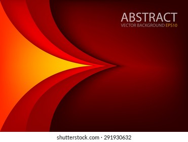 Red and orange background vector triangle curve line gradient light paper layer with space for text and message background design
