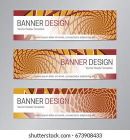 Red orange banner design. Abstract web header template.