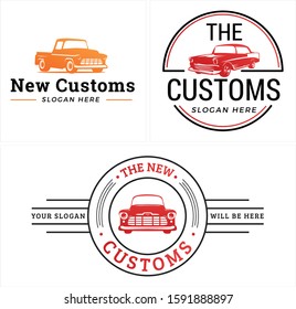 Red orange black cars circle classic logo idea suitable for automotive service repaint dealer rental workshop transportation technology