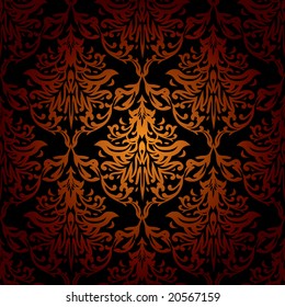 Diseño de papel tapiz repitiendo sin costuras de color rojo naranja y negro