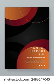 Diseño moderno de la Plantilla del folleto del negocio del informe anual corporativo del Vector rojo y negro para el folleto, la revista, el póster, la presentación corporativa, la Cartera, el folleto, la Plantilla de la disposición