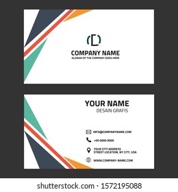 Red and orange blue business card design