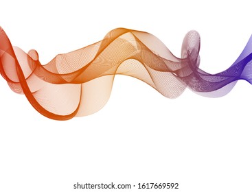 Red orange blue colorful gradient vector background, wave abstract line smoke texture