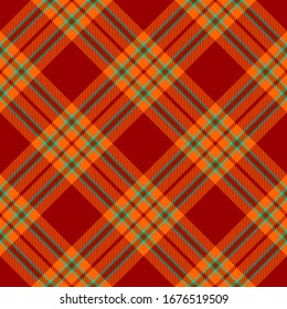 Red ,Orange and Blue Tartan Plaid Scottish Seamless Pattern. Texture from tartan, plaid, tablecloths, shirts, clothes, dresses, bedding, blankets and other textile.
