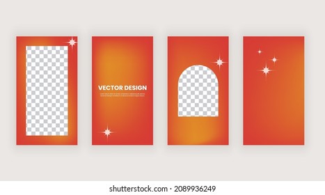 Red and orange blur gradient backgrounds for social media stories banners