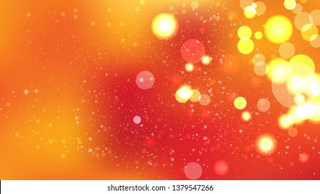 Red and Orange Blurred Bokeh Background Vector Illustration