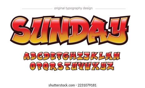 red and orange bold graffiti tag isolated letters