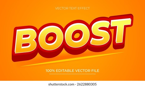 Estilo de fonte do efeito de texto editável 3d Red Orange Boost