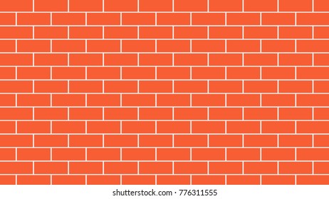 Red or orange brick wall backgroud - vector illustration