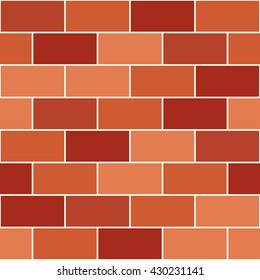 Red Orange Brick Wall Seamless Vector illustration Background