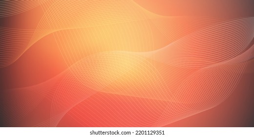 Red, Orange and Brown Curving, Wavy Lines - Digitally Generated Futuristic Abstract 3D Geometric Gradient Background Design, Generative Art, Creative Template for Technology in Editable Vector Format