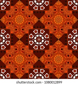 Red, orange and brown vector polygonal illustration, which consist of rectangles. Rectangular pattern for your business design. Geometric background in Origami style with gradient.