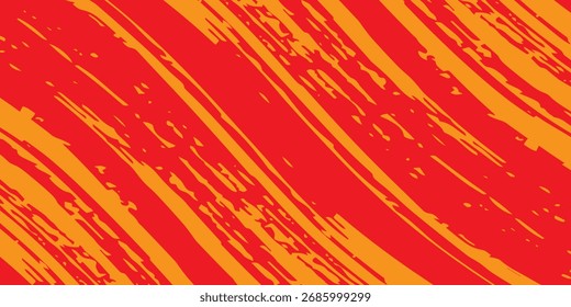 Rojo y naranja pincel wrap coche pegatina patrón abstracto Anuncio líneas deportivas combinación de color rojo y naranja grunge pincel patrón racing diseño, Ilustración vectorial.