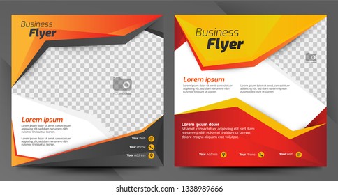 Red and orange business flyer template	