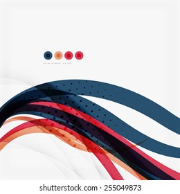 Red and orange color lines composition. Abstract wave background