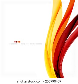 Red and orange color lines composition. Abstract wave background