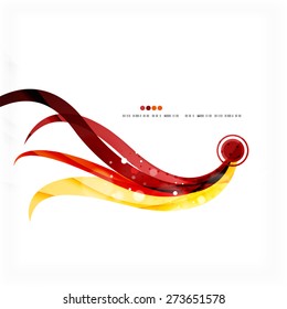 Red and orange color lines composition. Abstract wave background