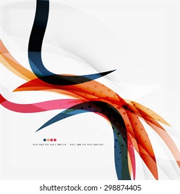 Red and orange color lines composition. Abstract wave background