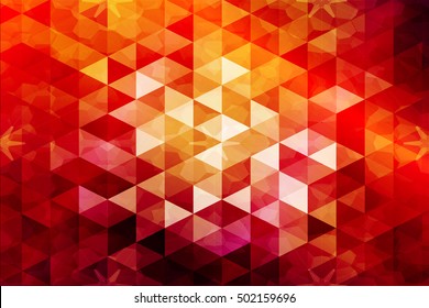red, orange color. low poly background of triangles. Vector illustration. Geometric design for business, brochure, flyer, presentation, wallpaper.