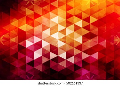 red, orange color. low poly background of triangles. Vector illustration. Geometric design for business, brochure, flyer, presentation, wallpaper.
