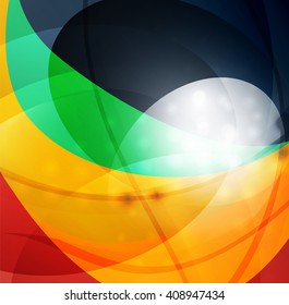 Red and orange color wave background. Vector design template
