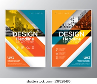 Red and Orange colorful diagonal line stripe modern Brochure annual report cover Flyer Poster design Layout vector template in A4 size