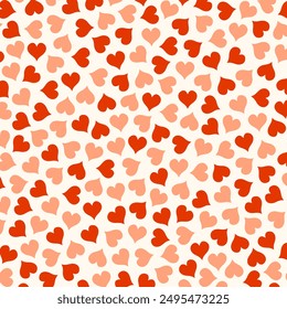 Fondo de patrón de corazón colorido naranja rojo