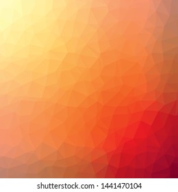 Red and orange crystal polygon background. Low poly mosaic banner. Geometric rumpled triangular origami style gradient illustration.