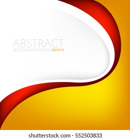 Red orange curve line vector background with white space for text and message artwork design