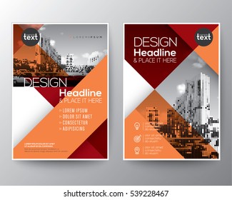 Red And Orange Diagonal Line Brochure Annual Report Cover Flyer Poster Design Layout Vector Template In A4 Size