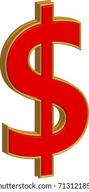 A red and orange dollar sign.