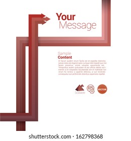 Red & orange edition of a a line or arrow based abstract geometric minimal background  scalable vertical & corner vector composition for web site,  infographics, brochure or for universal use