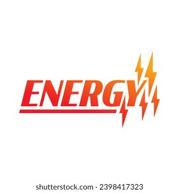 red orange energy logo. energy and lightning symbol concept. logo for energy world