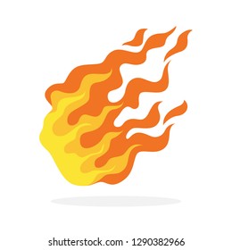 Red and orange fire flame. Hot flaming element. Idea of energy and power. Isolated vector illustration