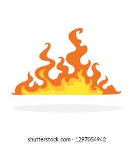 Red and orange fire flame. Hot flaming element. Idea of energy and power. Isolated vector illustration
