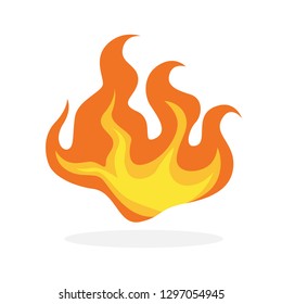 Red and orange fire flame. Hot flaming element. Idea of energy and power. Isolated vector illustration