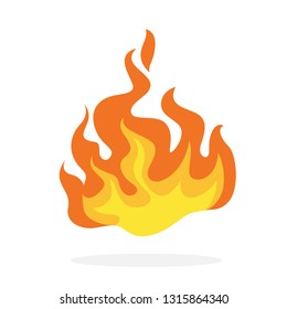 Red and orange fire flame. Hot flaming element. Idea of energy and power. Isolated vector illustration