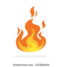 Red and orange fire flame. Hot flaming element. Idea of energy and power. Isolated vector illustration