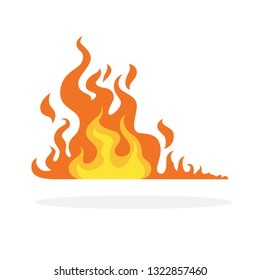 Red and orange fire flame. Hot flaming element. Idea of energy and power. Isolated vector illustration