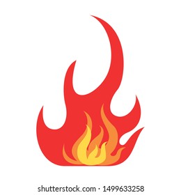 Red and orange fire flame. Hot flaming element. Idea of energy and power. Isolated vector illustration in flat style